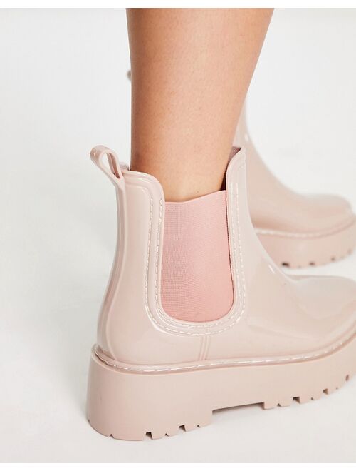 ASOS DESIGN Gadget chunky chelsea rain boots in beige