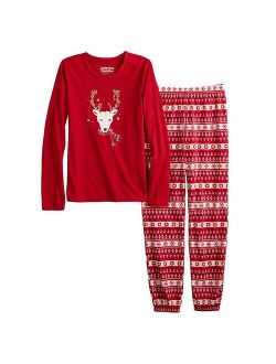 Girls 4-16 Jammies For Your Families Christmas Spirit Top & Pants Pajama Set