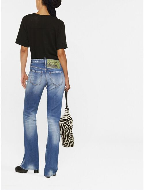 Dsquared2 logo-patch bootcut jeans