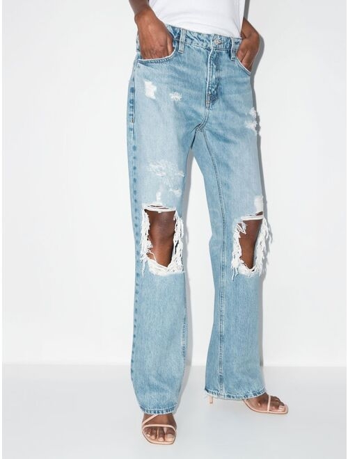 FRAME distressed bootcut jeans
