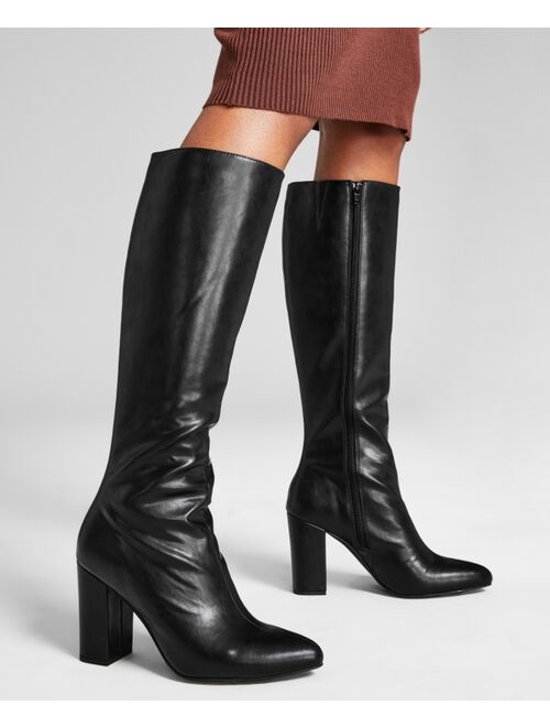 WILD PAIR Daytonaa Pointed-Toe Block-Heel Boots, Created for Macy's