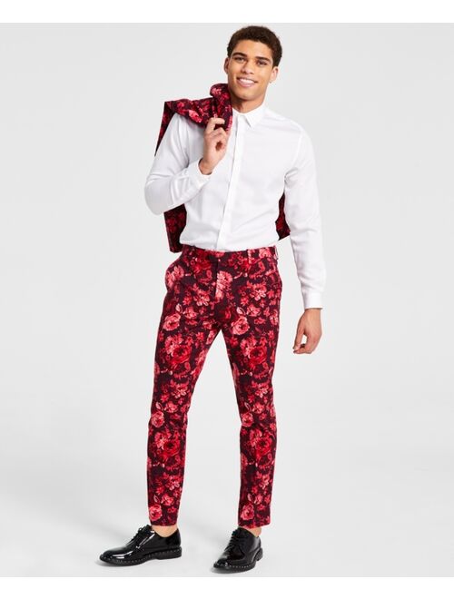 INC INTERNATIONAL CONCEPTS Men's Roscoe Slim-Fit Floral-Print Suit Pants, Created for Macy's