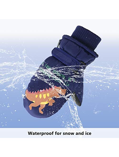 American Trends Toddler Mittens Winter Snow Glove waterproof mitten Warm Fleece Kid Ski Gloves for Boys Girls
