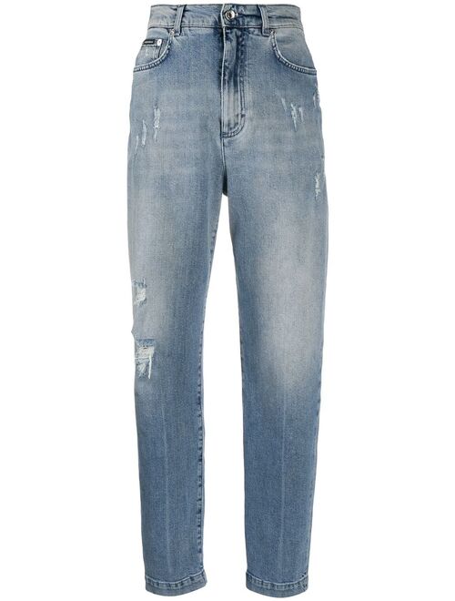 Dolce & Gabbana ripped detail boyfriend jeans