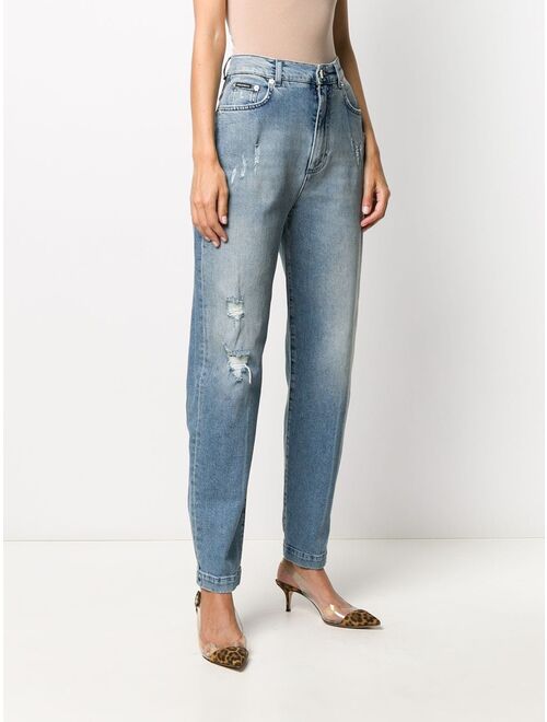 Dolce & Gabbana ripped detail boyfriend jeans