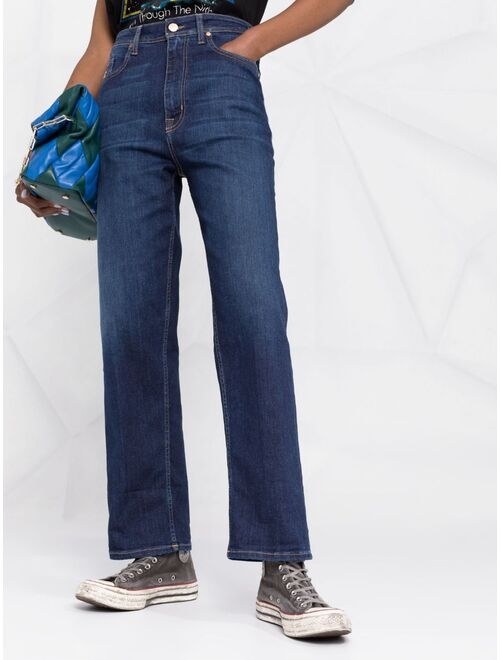 embroidered-logo boyfriend jeans