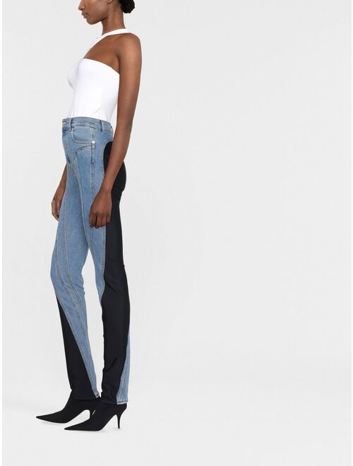 Mugler colour-block skinny jeans