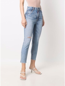 cropped high-waisted jeans