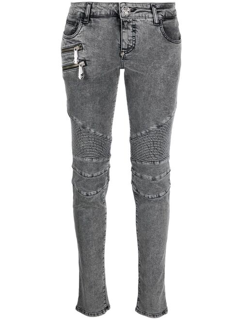 Philipp Plein Bike low-rise skinny jeans