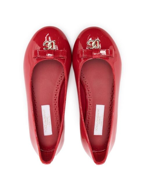 Dolce & Gabbana Kids bow-detail ballerina shoes