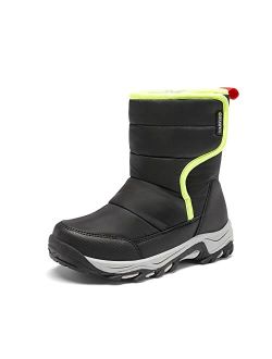 Boys Girls Winter Snow Boots Waterproof Mid Calf Shoes for Toddler/Little Kids