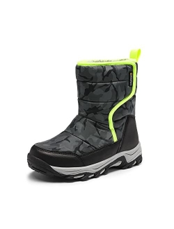 Boys Girls Winter Snow Boots Waterproof Mid Calf Shoes for Toddler/Little Kids