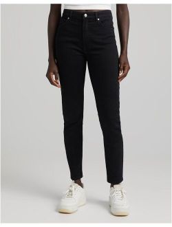 high waist skinny jeans in black