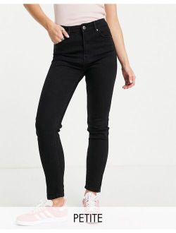 Petite high waist skinny jean in black