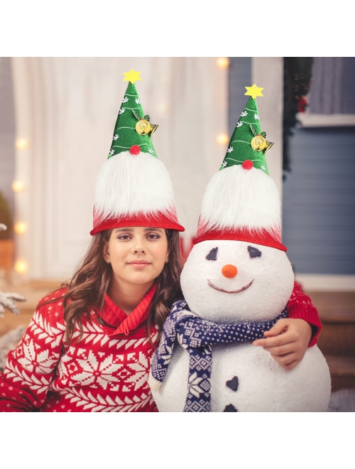 DANCELF Plush XmasTree Hat for Festive Christmas Party Hat Dress Up Celebrations, Novelty Santa Hat Baseball Caps