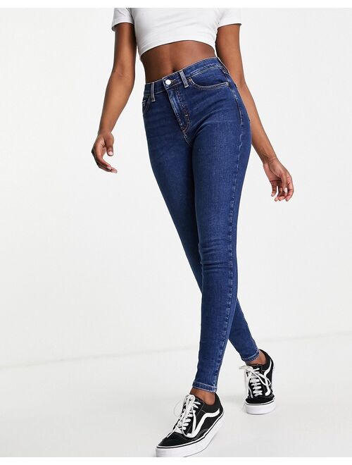 Topshop jamie jeans in rich blue