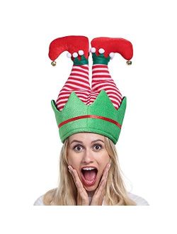 ADJOY Funny Christmas Party Hat - Elf Pants Santa Hat for Christmas Ugly Sweater Party