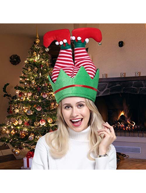 ADJOY Funny Christmas Party Hat - Elf Pants Santa Hat for Christmas Ugly Sweater Party
