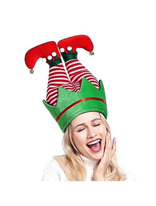 ADJOY Funny Christmas Party Hat - Elf Pants Santa Hat for Christmas Ugly Sweater Party