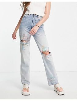 Kort craft jeans in bleach