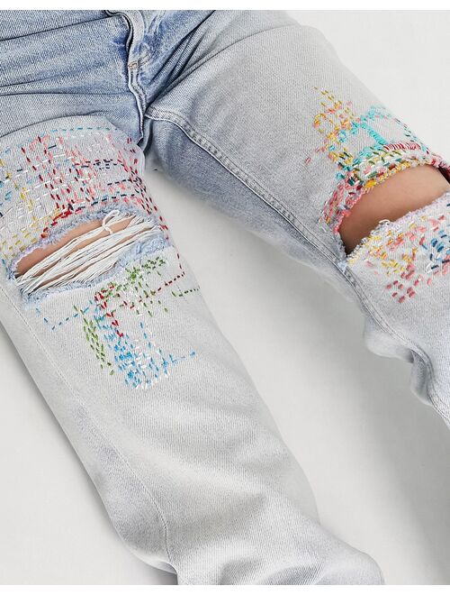 Topshop Kort craft jeans in bleach