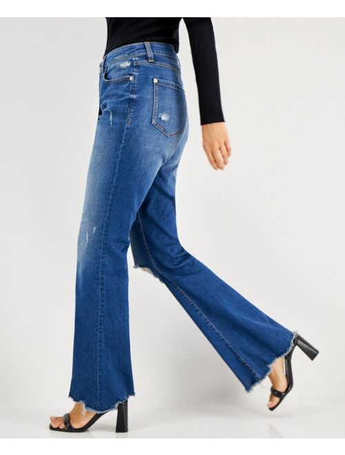 INC International Concepts Women's Ripped Flare-Leg Jeans, Created for Macy's