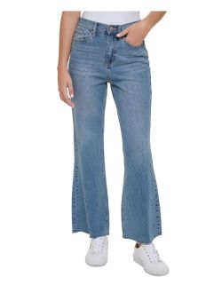 Jeans Women's Super High-Rise Raw Flare-Hem Jeans