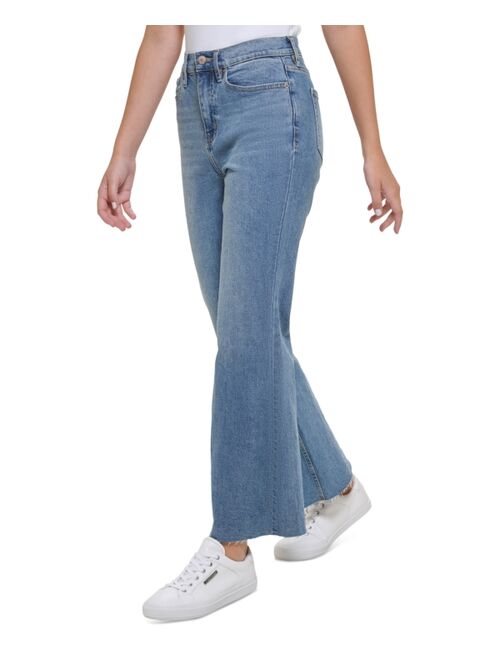 Calvin Klein Jeans Women's Super High-Rise Raw Flare-Hem Jeans