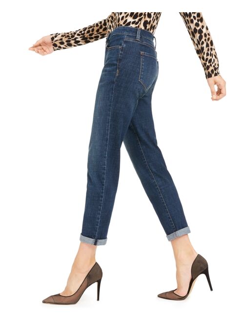 INC International Concepts Women's Mid Rise Cuffed Straight-Leg Jeans, Created for Macy's