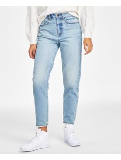 Rewash Juniors' 90s Distressed Cropped Mom Jeans