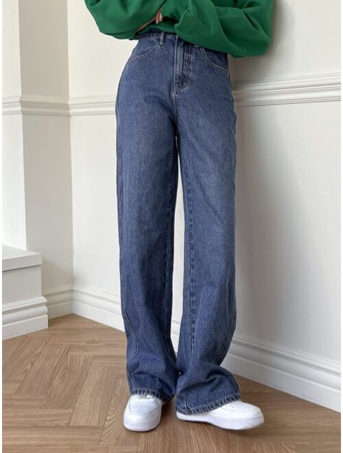 DAZY High Waist Straight Leg Jeans