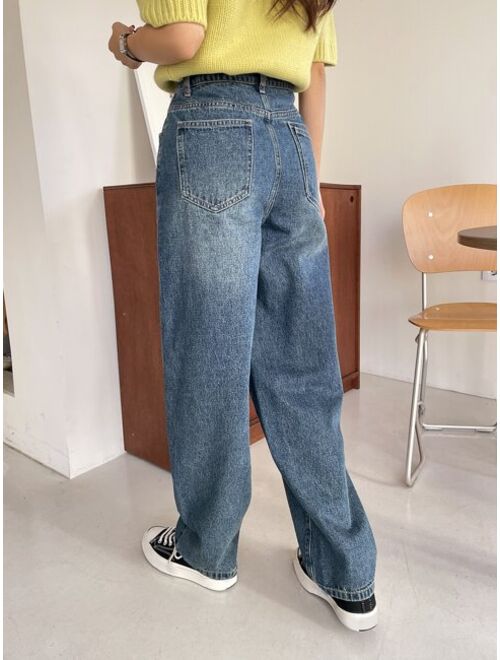 DAZY High Waist Slant Pocket Jeans