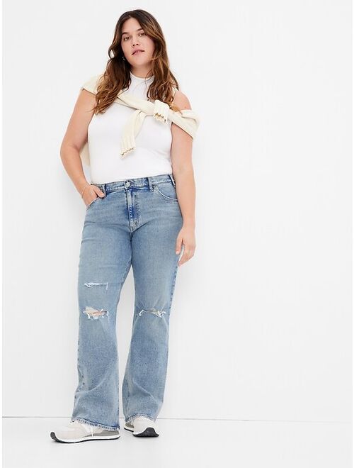 Gap Mid Rise '90s Loose Flare Jeans with Washwell
