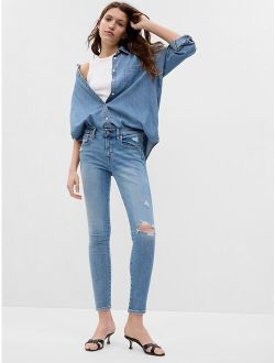 Mid Rise True Skinny Jeans with Washwell