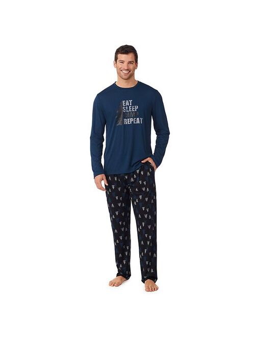 Buy Mens Cuddl Duds Men's Cuddl Duds Graphic Tee Classic Pajama Set ...