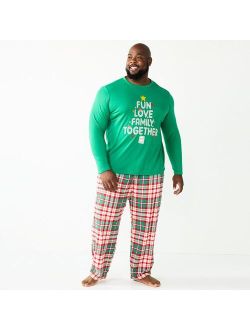 Big & Tall Jammies For Your Families Joyful Celebration Family Together Top & Pants Pajama Set