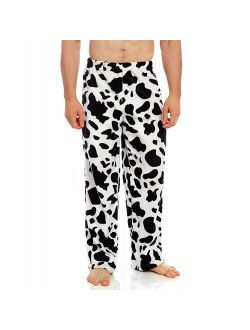 Mens Fleece Pants Cow Black XS
