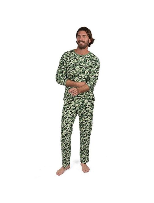 Leveret Mens Two Piece Cotton Loose Fit Pajamas Camouflage M