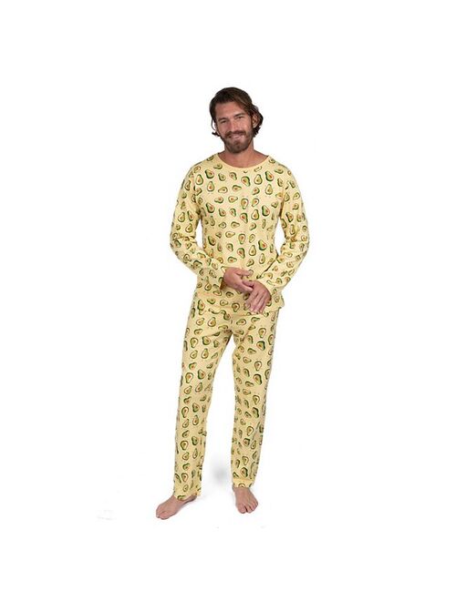 Leveret Mens Two Piece Cotton Loose Fit Pajamas Avocado L