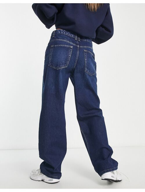 ASOS DESIGN oversized boyfriend jeans in dark blue