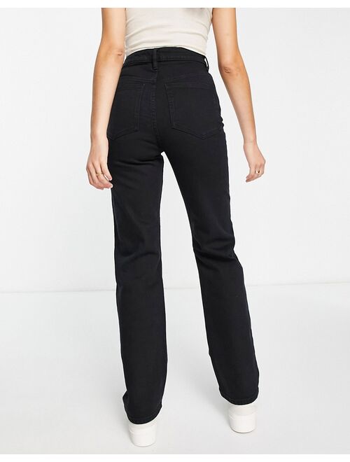 ASOS DESIGN easy straight leg jeans in black