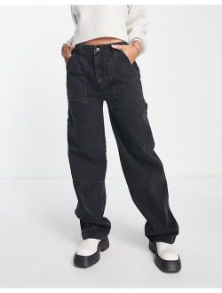 cargo jeans in washed black