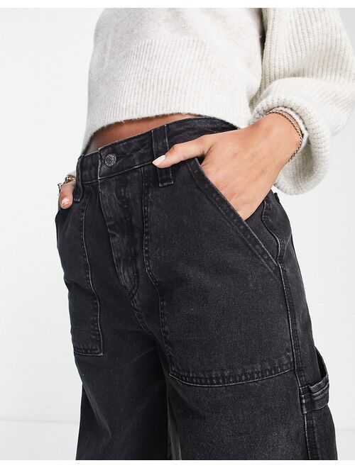 ASOS DESIGN cargo jeans in washed black