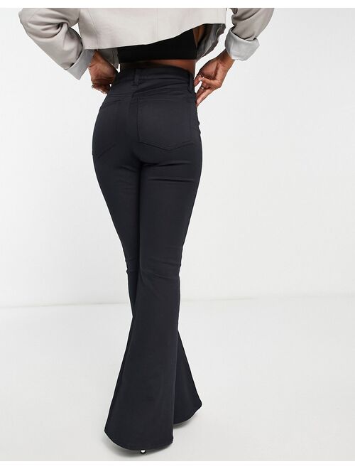 ASOS DESIGN power stretch flared jeans in black