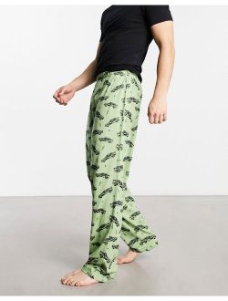 lounge bottom in green with cars print