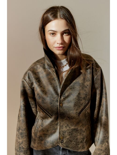 Urban Outfitters UO Erin Faux Leather Oversized Moto Jacket