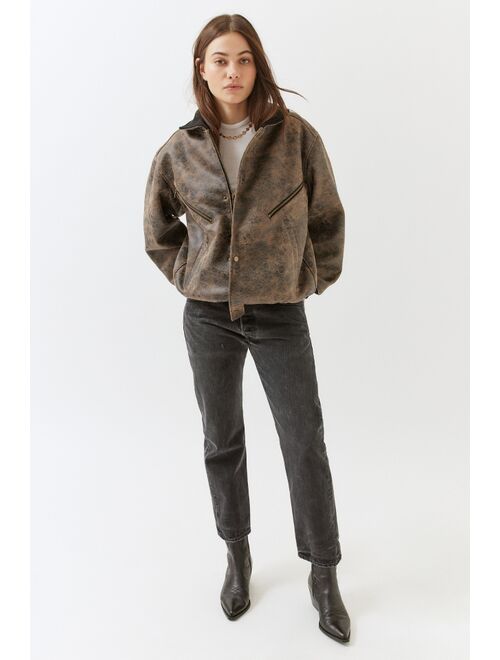 Urban Outfitters UO Erin Faux Leather Oversized Moto Jacket