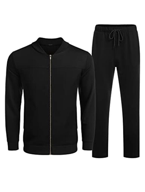 COOFANDY Men's Athletic Tracksuit Casual Full Zip Sweatsuits 2 Piece Jogging Suits for Running, Fitness, Exercise