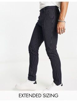 skinny smart pants with navy pinstripe