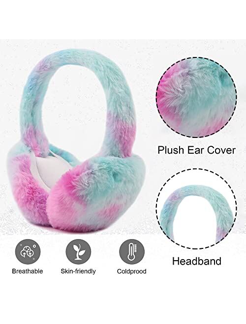 Yuoahcn Toddler Kids Winter Earmuffs Girl Warm Ear Muffs Baby Girls Plush Ear Warmers Cute Ear Covers Headband 3-8Y
